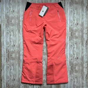 Spyder Winner Ski Pants Snowboard sz 14 Women's Tropic Pink Orange Winter Snow